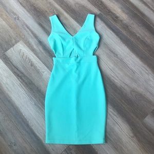 Midi cut-out Teal Dress